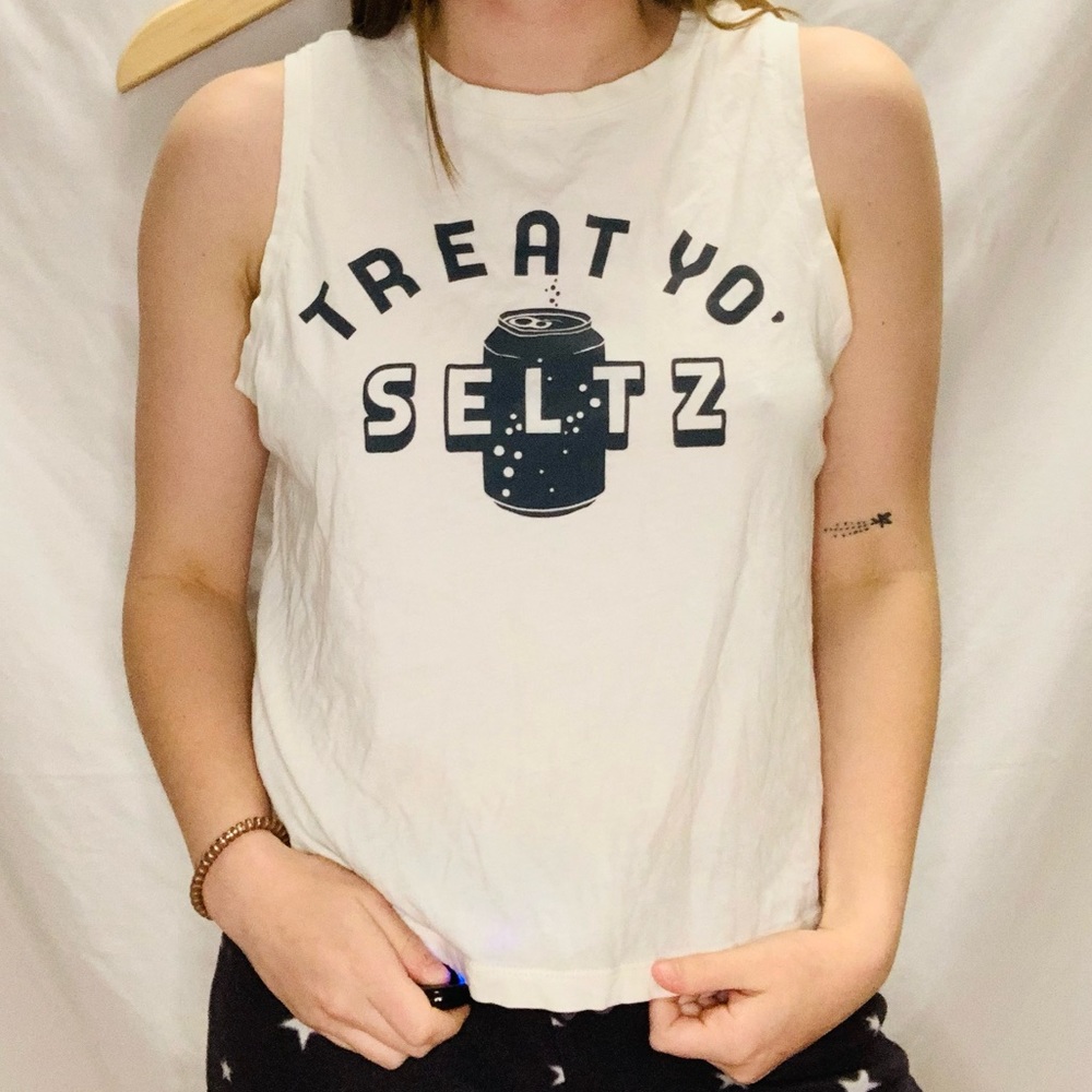 "Treat Yo Seltz" Sleeveless Tee - Fifth Sun